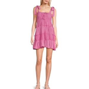 Chelsea & Violet Fuchsia Tiered Mini Dress